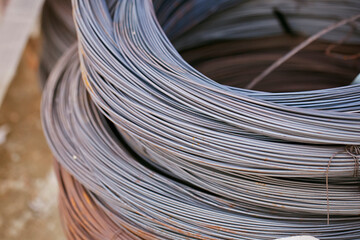 outdoor construction site, wire coil
