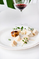 cheese plate and red wine