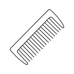 Comb. Hairdressing equipment line sketch. Professional hair dresser tool. Hand drawn doodle icon. Vector illustration. Barber symbol