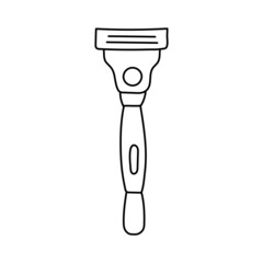 Shaver. Hairdressing equipment line sketch. Professional hair dresser tool. Hand drawn doodle icon. Vector illustration. Barber symbol