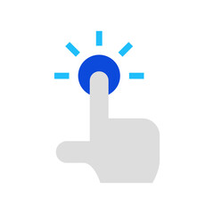 Click button icon vector graphic illustration in blue