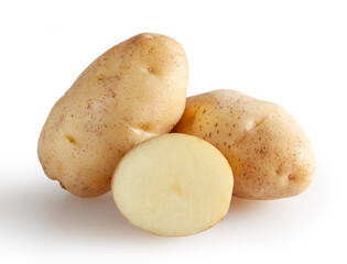 Potatoes isolated on white background with clipping path