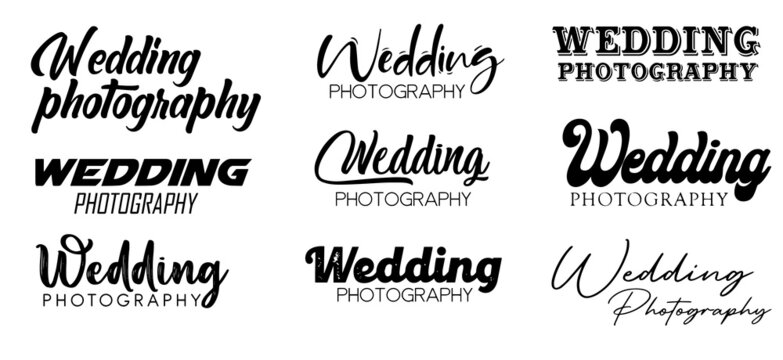 Wedding photography typography logo, Text logo, Marriage photographer logo, Alphabet logo, Letter logo