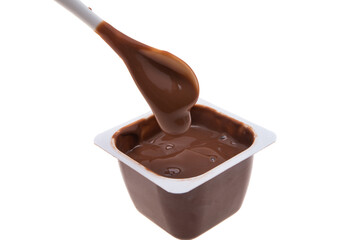 chocolate yogurt isolated