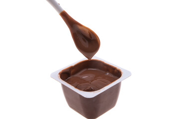chocolate yogurt isolated