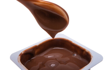 chocolate yogurt isolated