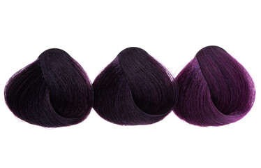 curls of hair dyed isolated