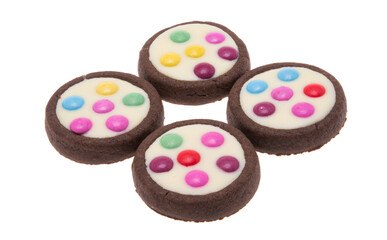 cookies with colored dragee isolated