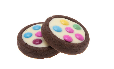 cookies with colored dragee isolated