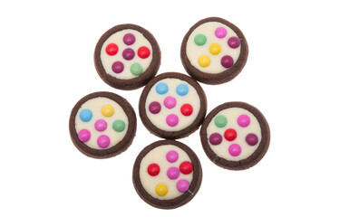 cookies with colored dragee isolated