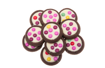 cookies with colored dragee isolated