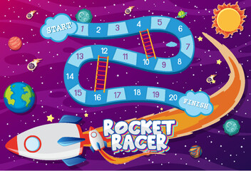 Game template with space theme background