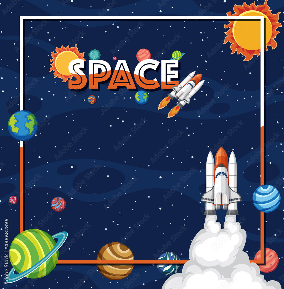 Wall mural space element template in space background