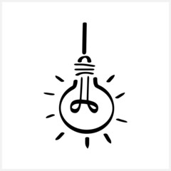 Doodle lamp clipart isolated Kids hand drawn Vector stock illustration EPS 10
