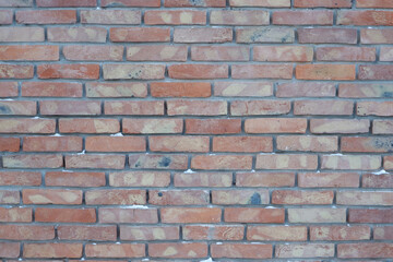Vintage red brick wall. old red brick wall with copy space. brick wall texture for background