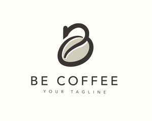 B bean coffee initial letter logo template illustration inspiration