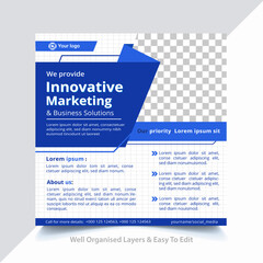 Blue Creative Corporate Business Social Media Post Banner Template