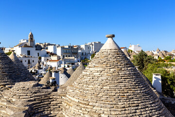 Alberobello, Puglia. Urban landscape with the trulli, original and ancient houses of this region