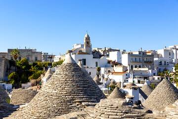 Alberobello, Puglia. Urban landscape with the trulli, original and ancient houses of this region