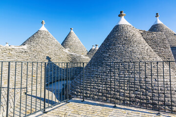 Alberobello, Puglia. Urban landscape with the trulli, original and ancient houses of this region