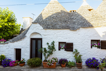 Alberobello, Puglia. Urban landscape with the trulli, original and ancient houses of this region
