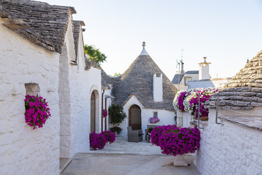 Alberobello, Puglia. Urban landscape with the trulli, original and ancient houses of this region