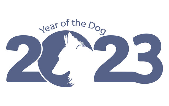 Year of the Dog 2023. Vector template New Year's design on the Chinese calendar.
