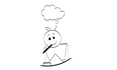 Vector Stickman Character illustration. Sketch stick figure isolated design for print