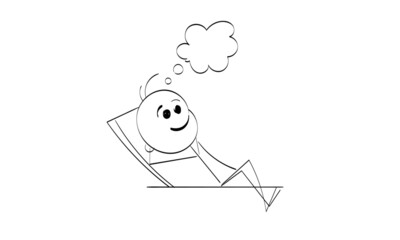 Vector Stickman Character illustration. Sketch stick figure isolated design for print