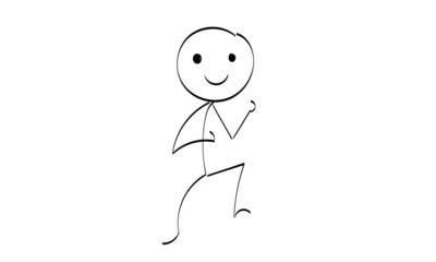Vector Stickman Character illustration. Sketch stick figure isolated design for print