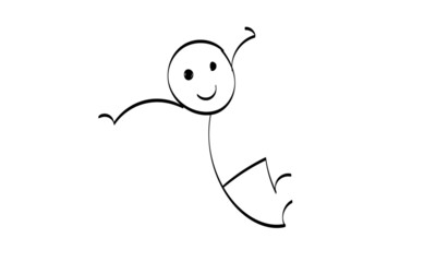 Vector Stickman Character illustration. Sketch stick figure isolated design for print