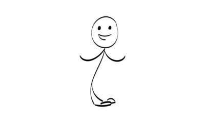 Vector Stickman Character illustration. Sketch stick figure isolated design for print