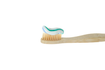 Toothbrush with toothpaste isolated on white background