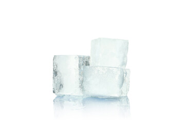 Ice cubes for drink isolated on white background
