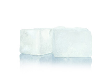 Ice cubes for drink isolated on white background