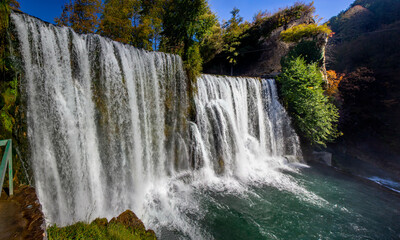 Famous Jajce waterfall in Bosnia and Herzegovina