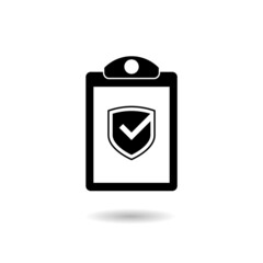 Insurance policy icon with shadow