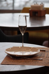 table setting in restaurant