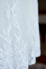 wedding dress fabric lace white
