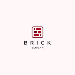 Brick logo icon flat design template