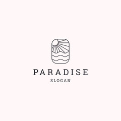 Paradise logo icon flat design template