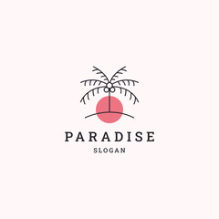Paradise logo icon flat design template