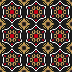 Colorful tile with flat design