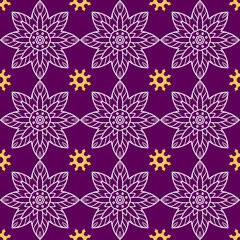 Traditional batik floral seamless pattern design 