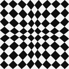 Vector chess 3D pattern. Black diamonds pattern. Seamless vector black and white pattern.