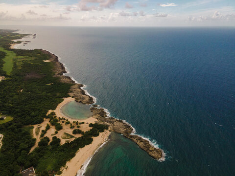 Tropical beach in bay of northern Puerto Rico