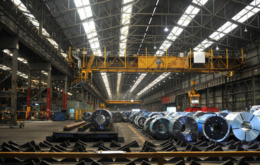 Bluescope steel warehouse showing the huge storage and stock in the warehouse situated in Hastings...