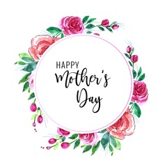 Mother's day greeting card with beautiful flowers background