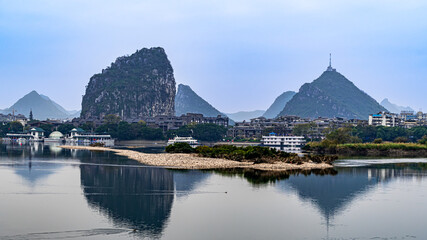 Scenery of Xiangshan Scenic Spot in Guilin, Guangxi, China