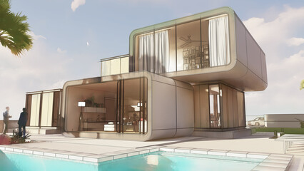 Obraz na płótnie Canvas Modern architecture home design